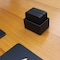 Dacasso Black Leatherette 10 Square Coaster Set with Holder AG-1343 - alternate 6